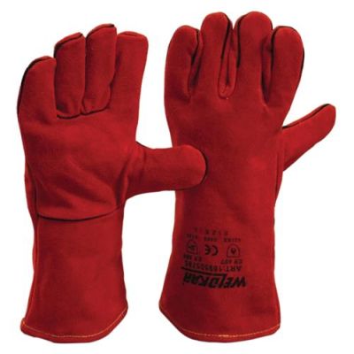 Weldkar Lashandschoenen MIG Rund-Splitleer, Rood 35 cm Weldkar Lashandschoenen MIG Rund-Splitleer, Rood 35 cm