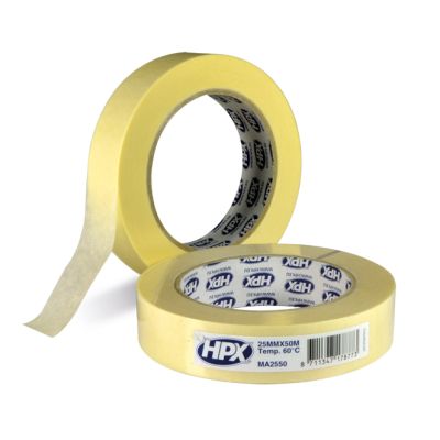 HPX afplaktape crème 25mm - 50 meter