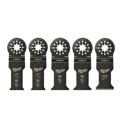 Milwaukee Multitool Starlock hout / metaal bladenset 5-dlg, actie