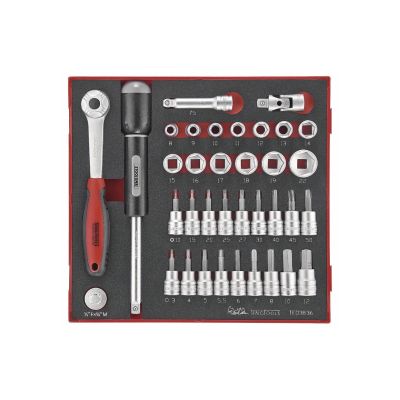 TengTools TED3836 Dop- bitsenset HEX Foam2 tray 3/8" 8-22mm