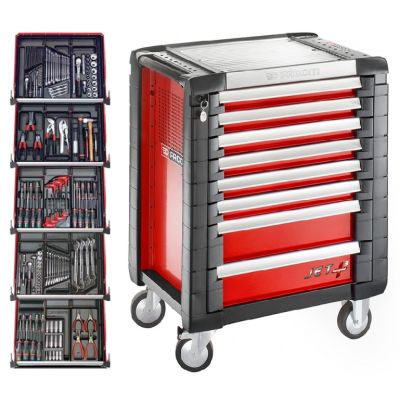 Facom JETCM175BNL gereedschapswagen 8 laden M3, 5 gevulde laden, Rood
